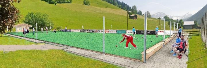 Visualisierung der Bowls-Anlage, die im Saanenland realisiert werden soll. VISUALISIERUNG: GSTAAD BOWLS CLUB