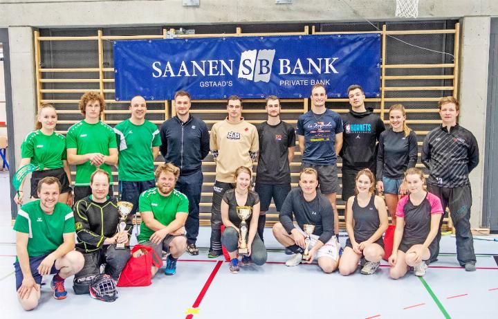 Das Podest des Unihockey Saanen Bank Cup. FOTOS: ZVG