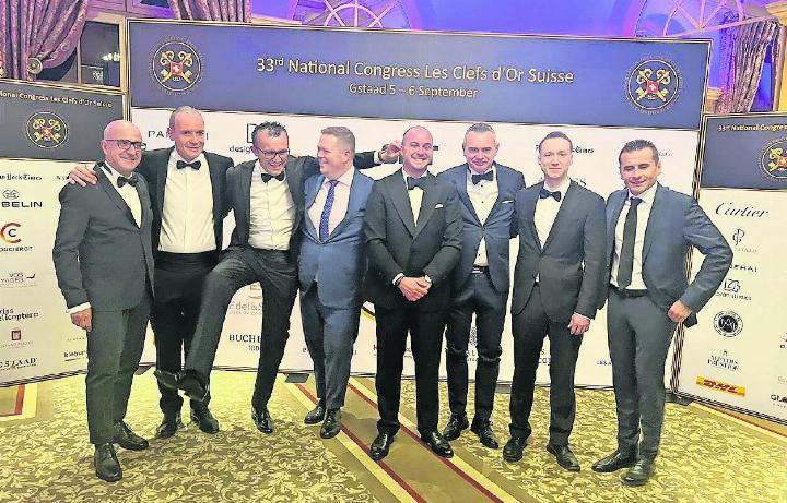 Die aktiven Gstaader Mitglieder der Clefs d’Or; es fehlt Olivier Desbois. FOTOS: ZVG