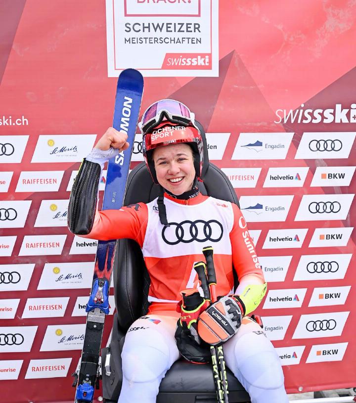 Die Bissnerin Dania Allenbach siegte beim Riesenslalom an den Schweizermeisterschaften in St. Moritz überlegen.    FOTO: SWISS-SKI