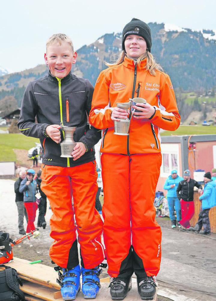 Sieger des Wanderpreises als schnellste:r Rennläufer:in: Matthias Reichenbach und Chantal Brand.
