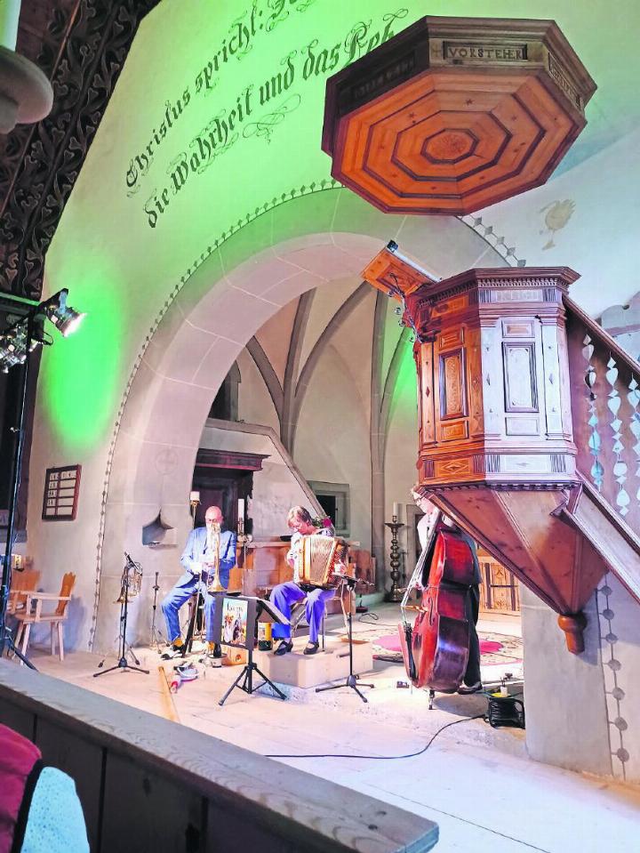 Das «Trio Cappella» trat vergangenes Wochenende in der Kirche Lauenen auf. FOTO: RUTH ANNEN