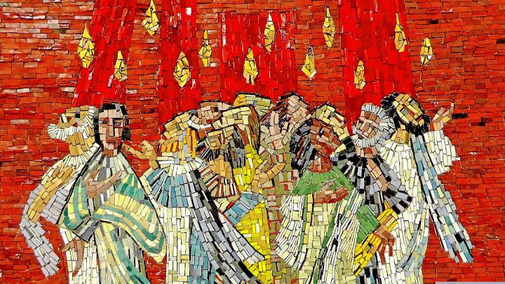 Das Mosaik zeigt die Ausgiessung des Heiligen Geistes an Pfingsten – eine zentrale Szene aus der Apostelgeschichte, die den Beginn der weltweiten Verbreitung der christlichen Botschaft markiert. FOTO: PIXABAY.COM
