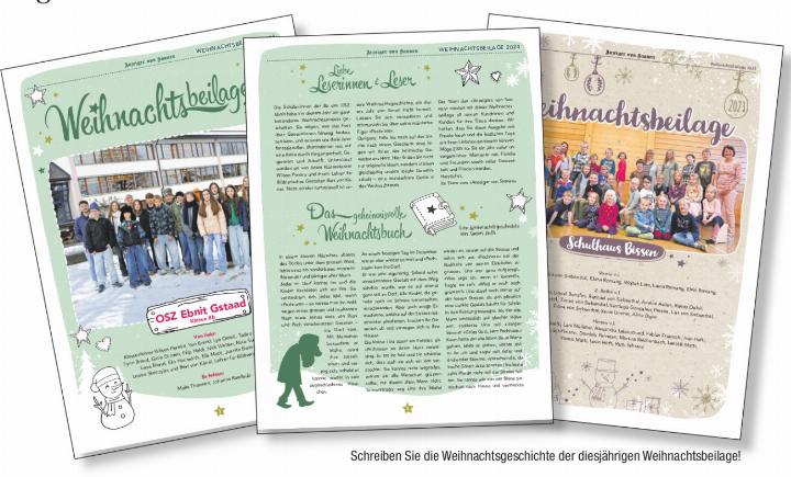 Schreiben Sie die Weihnachtsgeschichte der diesjährigen Weihnachtsbeilage!