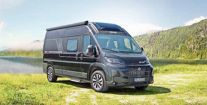 Fahrzeugneuheiten wie der Campervan «BoxTime» von Knaus an der Hausmesse bei Top Camp.  FOTO: ZVG